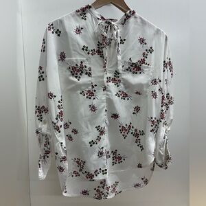 Vintage Abercrombie & Fitch Floral Blouse - White and Red